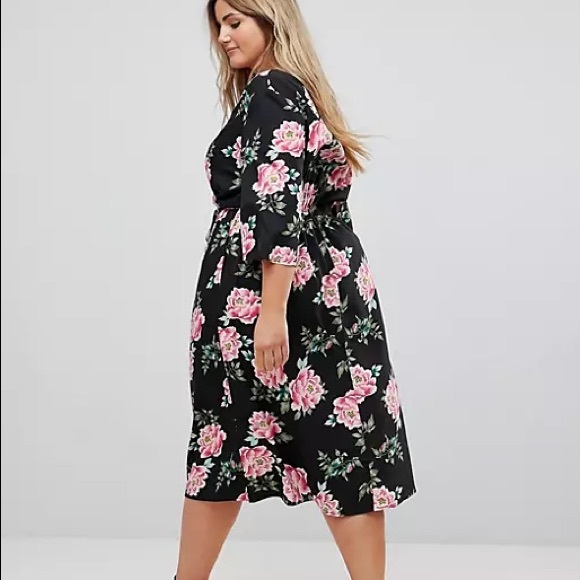 Influence Floral Print Wrap Midi Dress - Picture 6 of 6